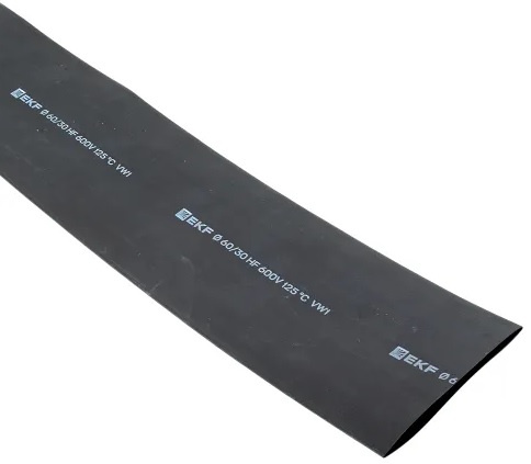 

Термоусаживаемая трубка EKF tut-60-b-1m нг 60/30 черная в отрезках по 1м, tut-60-b-1m