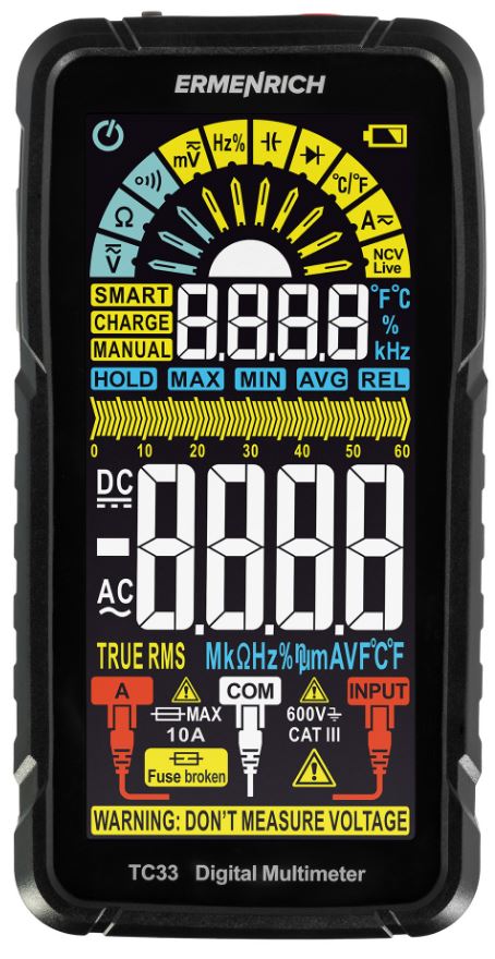 

Мультиметр цифровой Ermenrich 82990 Zing TC33, 82990