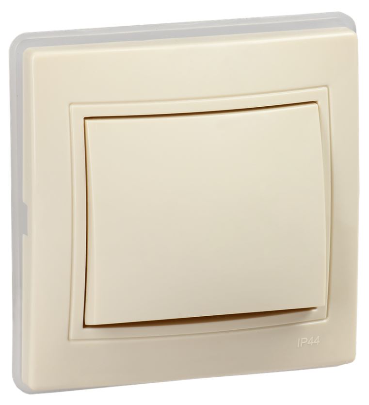 

Выключатель одноклавишный IEK KV-V10-10-44-K33 KVARTA 10А IP44 ВС10-1-0-ККм-44 кремовый, KV-V10-10-44-K33