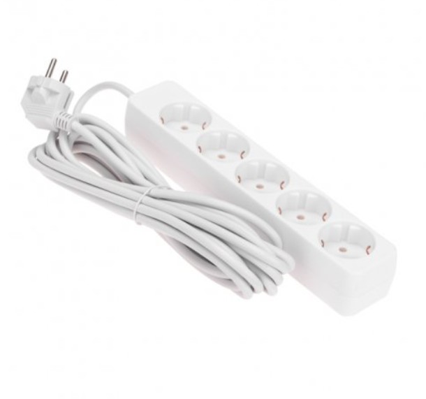 

Удлинитель PROconnect 13-4213 5 гнезд, 5м, 3х0,75мм2, с/з, белый, 13-4213