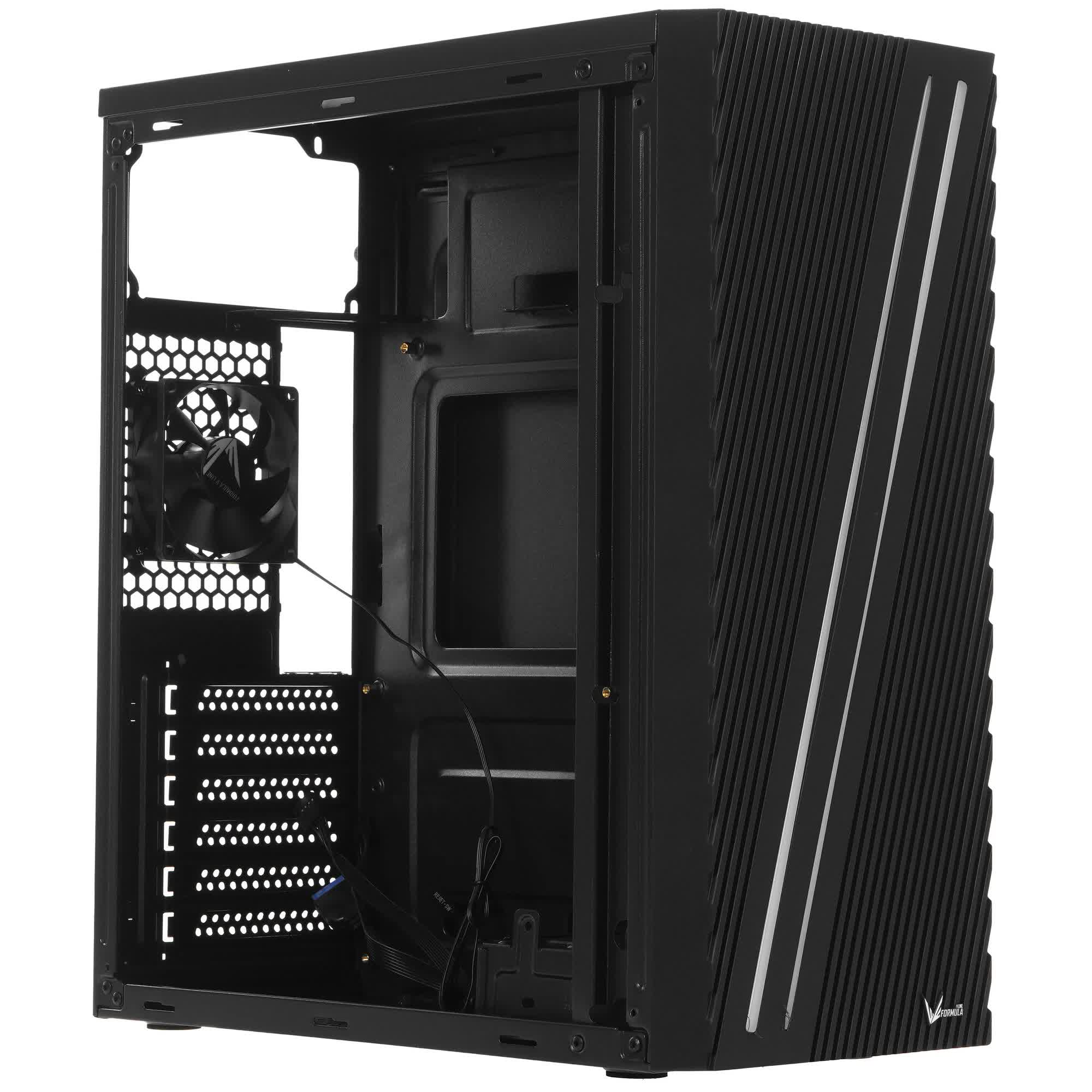 

Корпус ATX Formula V Streak-A-BK-v1 4711401661962 без БП, боковая панель из закалённого стекла, USB 3.0, 2*USB 2.0, Streak-A-BK-v1