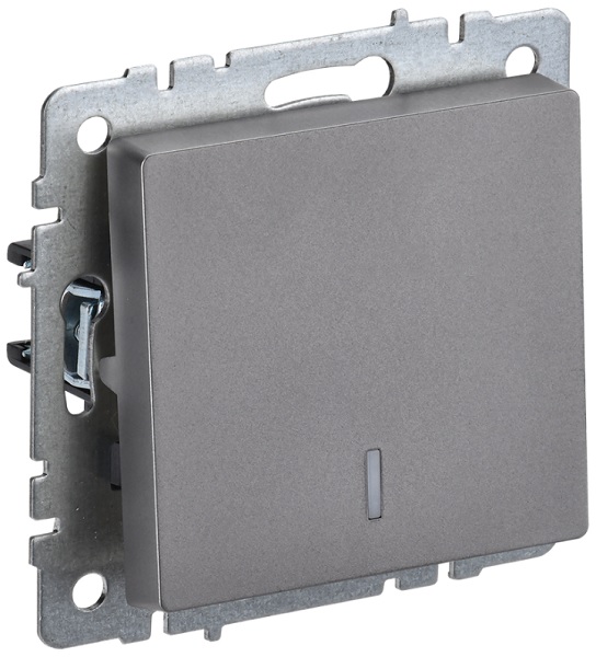 

Переключатель одноклавишный IEK BR-V12-1-10-K46 BRITE с инд. 10А ВС10-1-7-БрС Сталь, BR-V12-1-10-K46