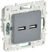 фото Розетка USB IEK SK-U21-D31-K03