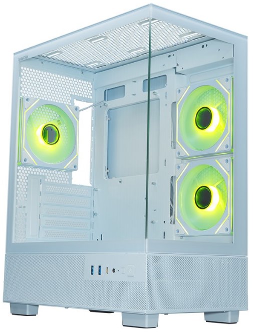 

Корпус mATX Xastra Q400M 3ARGB-C6-UC White без БП, боковая панель из закалённого стекла, 2*USB 3.0 USB Type-C, Q400M 3ARGB-C6-UC White