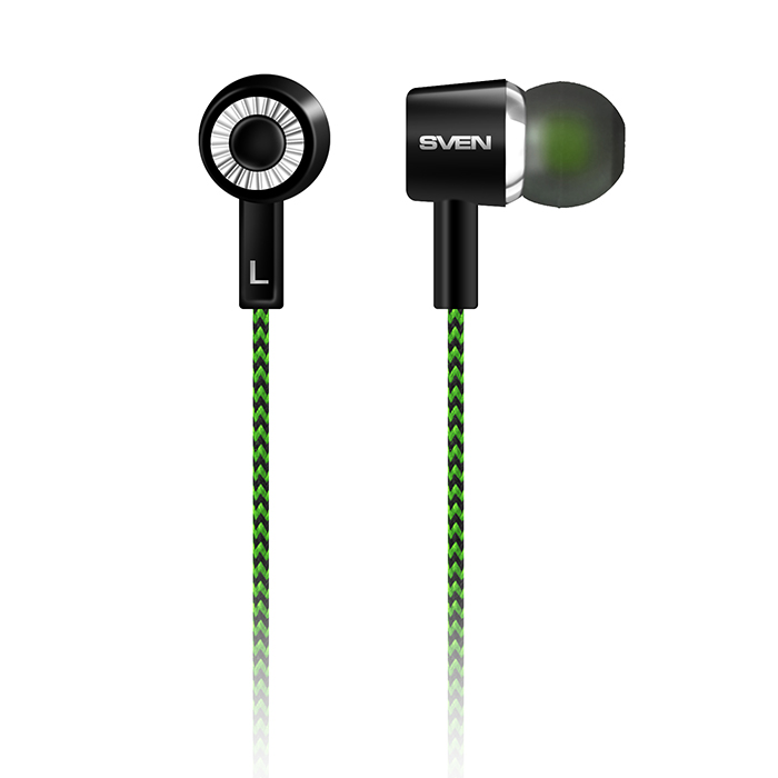 

Наушники Sven E-107 SV-015404 black/green, E-107
