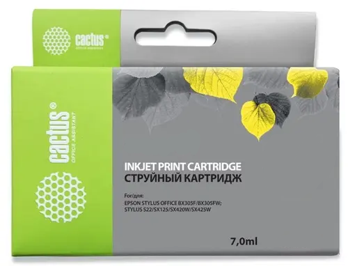 

Картридж Cactus CS-EPT1284 для Epson Stylus S22/S125/SX420/SX425; Office BX305,желтый,7мл, CS-EPT1284