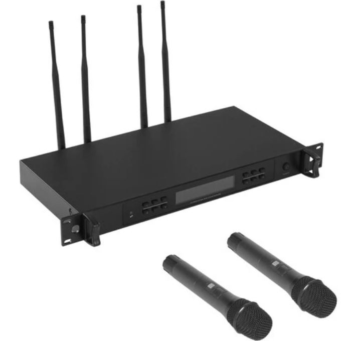 

Микрофонная система Axelvox DWS7000HT (TD Bundle) AX-7000T UHF 710-726 MHZ, true diversity, 2 X 32 канала, LCD дисплей, 2Х ИК порт, 2 ручных микрофона, DWS7000HT (TD Bundle)