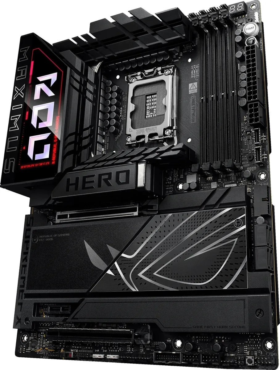 

Материнская плата ATX ASUS ROG MAXIMUS Z890 HERO BTF 90MB1KG0-M0EAY0 (LGA1851, Z890, 4*DDR5, 4*SATA, 6*M.2, 8*USB 3.2, USB Type-C, 2*PCIe, 2*Thunderbo, ROG MAXIMUS Z890 HERO BTF
