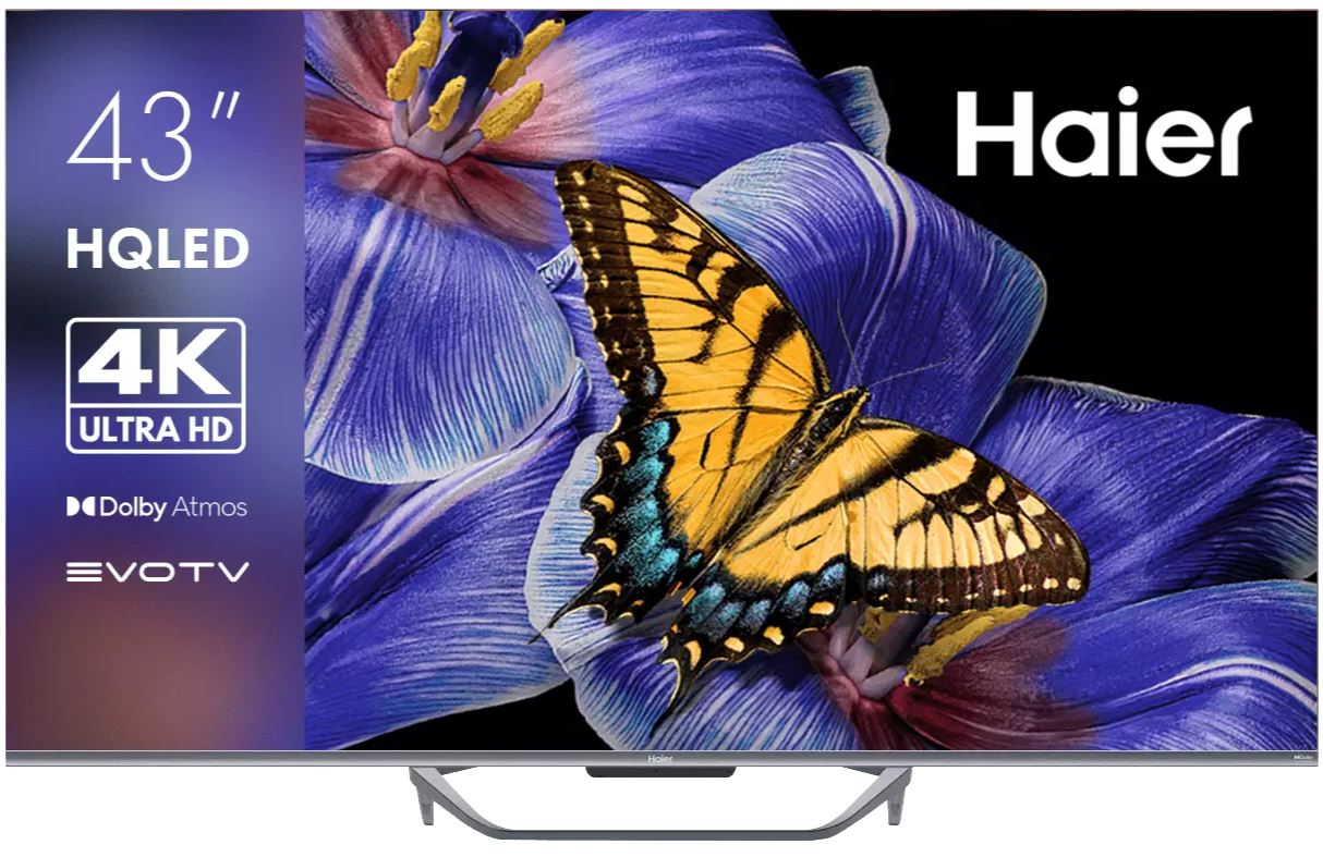 

Телевизор Haier DH1VYMD01RU серебристый QLED S4 Frameless 4K UHD 60Hz DVB-T DVB-T2 DVB-C DVB-S DVB-S2 USB WiFi Smart TV (RUS), DH1VYMD01RU