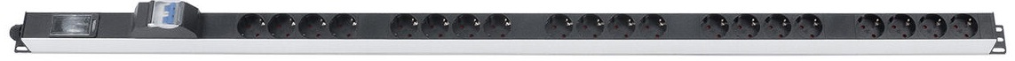 

Блок розеток 19, 20 розеток Cabeus PDU-16-20S-B-T для шкафов, вертикальный, 20 розеток Schuko, 16А, автомат защиты, алюминиевый корпус, клеммная колод, PDU-16-20S-B-T