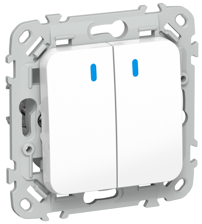 

Переключатель двухклавишный IEK FI-V22-1-10-1-K01 FLITE с индикацией 10А ВС62-1-1-ФлБ белый, FI-V22-1-10-1-K01