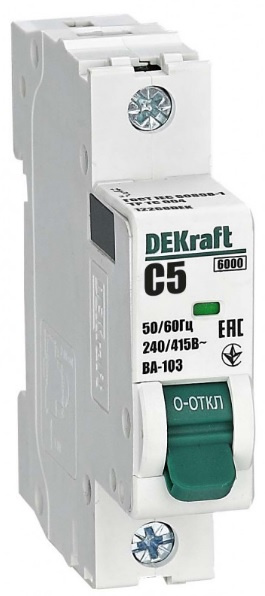 Изображение товара Автоматический выключатель DEKraft 12268DEK 5А 230В