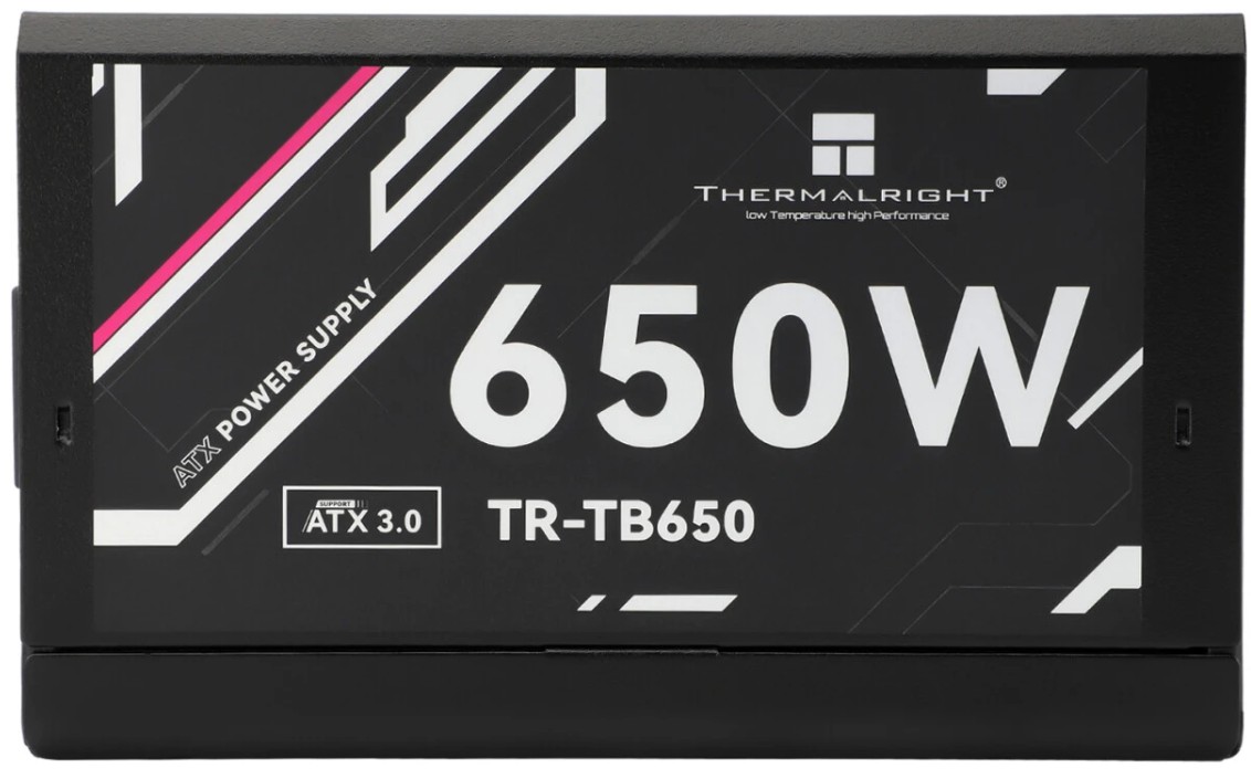 

Блок питания ATX Thermalright TR-TB650 650W, 80+ Bronze, 12VHPWR, full modular, TR-TB650
