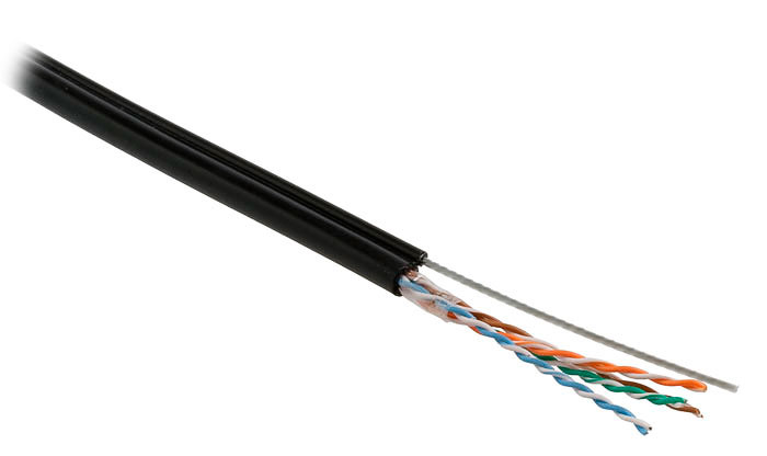 

Кабель витая пара U/UTP 5e кат. 4 пары Cabeus UTP-4P-Cat.5e-SOLID-ST-OUT 24AWG(0.50 мм), медь, одножильный (solid), внешний, с троссом, PE, чёрный, уп, UTP-4P-Cat.5e-SOLID-ST-OUT