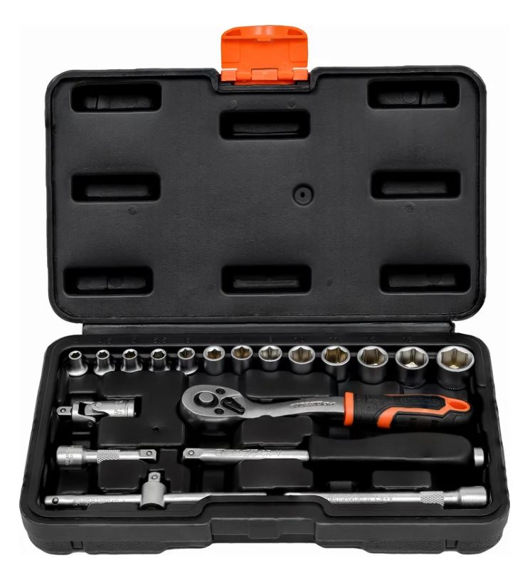 

Набор Gigant GAS19 6-ти гранных головок с трещеткой 1/4" 19 предметов, GAS19