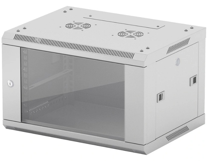 

Шкаф настенный 19", 6U Neomax NCB-WM6U-6035GK3-100-GY стеклянная дверь, замок (3шт) на ключе, разборный, цвет серый, NCB-WM6U-6035GK3-100-GY
