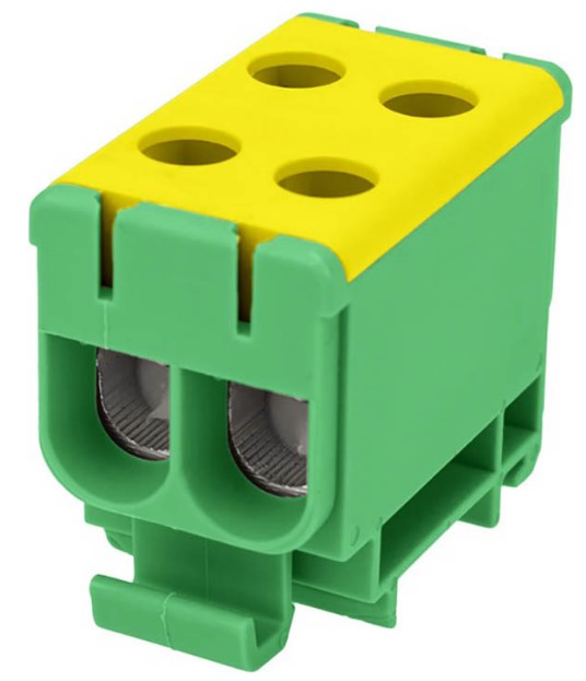 

Клемма вводная Rexant 11-2114 силовая КВС 6-50мм 2-рядная желто-зеленая PE распределительная, 11-2114