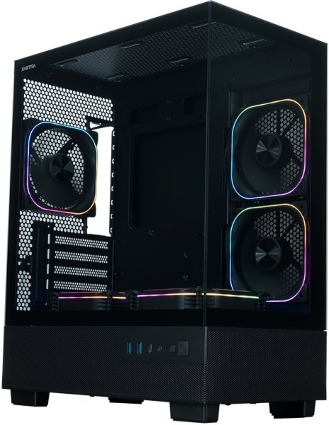 Изображение товара Корпус Xastra Q400M 5ARGB-FG-C6-UC Black для мини-ITX и mATX