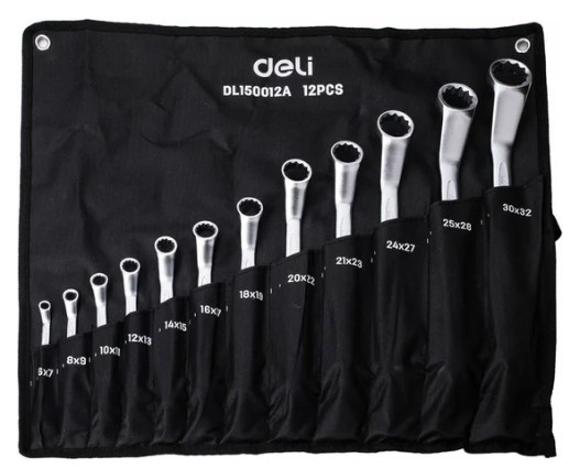 

Набор ключей Deli DL150012A накидных изогнутых гаечных 12 шт (размеры 6x7, 8x9, 10x11, 12x13, 14x15, 16x17, 18x19, 20x22, 21х23, 24х27, 25х28, 30х32,, DL150012A