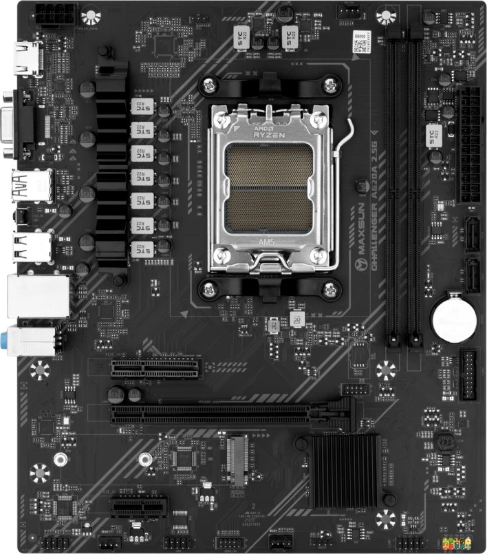 

Материнская плата mATX MAXSUN MS-Challenger A620A 2.5G (AM5, AMD A620, 2*DDR5, VGA, HDMI, 2*SATA, M.2, PCIe, 2*USB 2.0, 4*USB 3.2) RTL, MS-Challenger A620A 2.5G