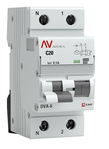 фото Автомат дифференциальный EKF rcbo6-1pn-20C-100-a-av в Красноярске