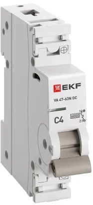 

Автоматический выключатель EKF M63DC614C ВА 47-63N DC 1P 4А (C) 6kA PROXIMA, M63DC614C