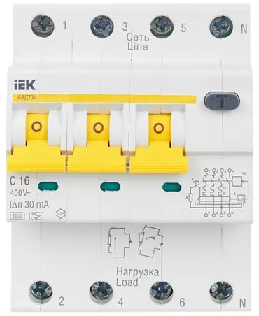фото Автоматический выключатель дифф. тока (АВДТ)  IEK MAD22-6-016-C-30 в Красноярске