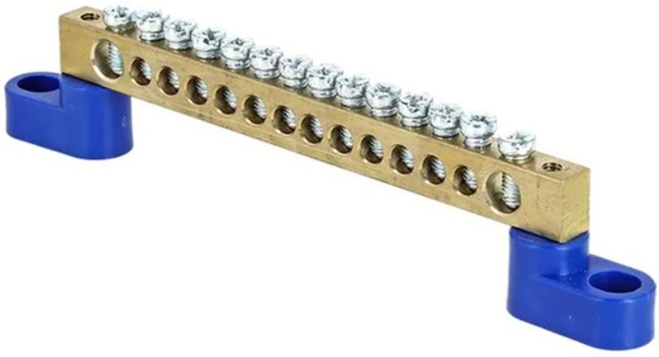 

Шина EKF sn0-63-14-2 нулевая N 6х9 14 отвер. латунь 2 син. угловых изолятора, PROxima, sn0-63-14-2