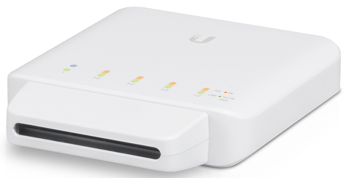 

Коммутатор управляемый Ubiquiti USW-Flex 5x/100/1000 (4 из них с 802.3bt (PoE++) / 802.3af, PoE-бюджет 46Вт), L2, USW-Flex