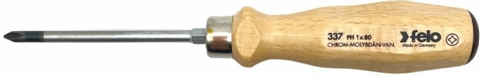 

Отвертка Felo 33710290 с деревянной рукояткой ударная PH 1Х80, 33710290