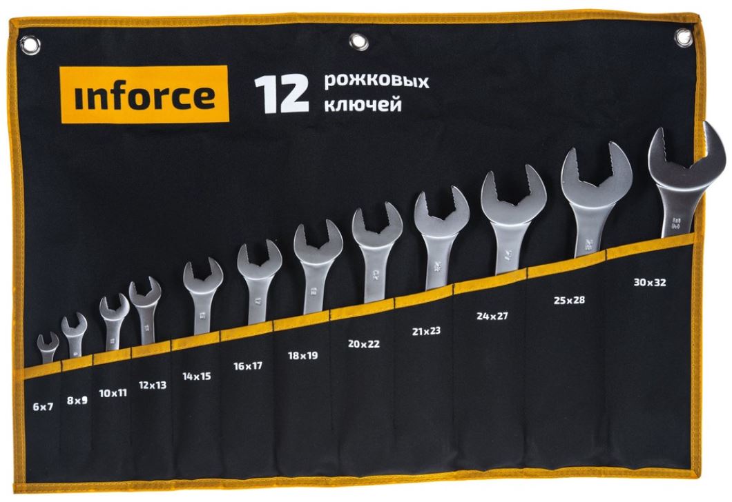 

Набор ключей Inforce 06-05-44 рожковых 12 предметов, 06-05-44