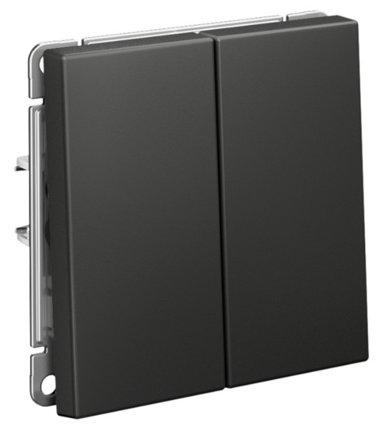 

Выключатель двухклавишный Systeme Electric GAL001451S ARTGALLERY 10АХ, механизм, быстрозажим. клем., БАЗАЛЬТ, GAL001451S