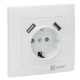 фото Розетка с заземлением с 2 USB в сборе EKF EWR16-028-10-2USB в Ростове-на-Дону