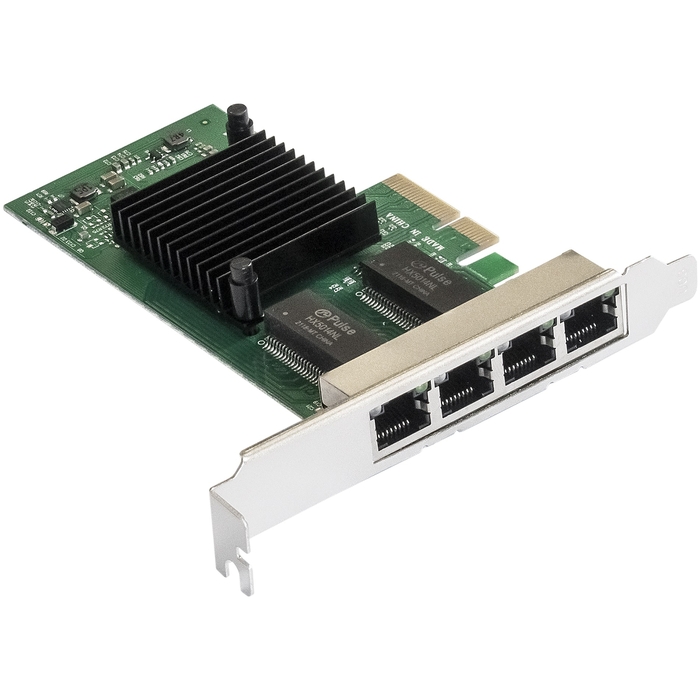 

Сетевой адаптер Exegate EXE-I350-T4V2 EX292508RUS (PCI-E x4 v2.1, порты 4xRJ45 (медные), 10/100/1000Mbps, Gigabit NIC Intel Chipset NHI350AM4), EXE-I350-T4V2