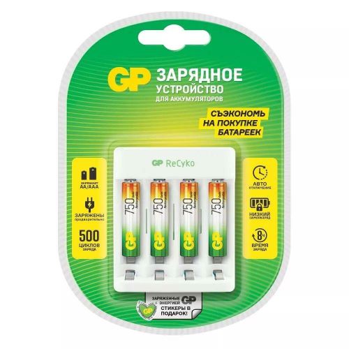 

Зарядное устройство GP E411/75AAAHCCS-2CR1 4 шт. 750мAч, E411/75AAAHCCS-2CR1