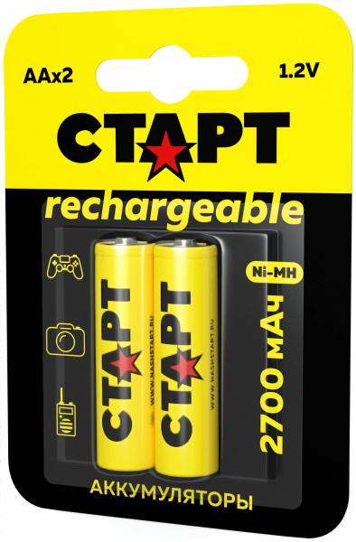Изображение товара Аккумулятор Старт HR6 AA 2700mAh Ni-MH BL2