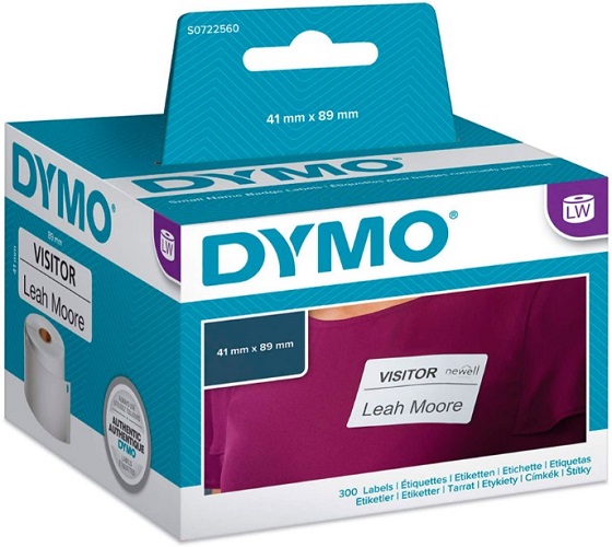 

Этикетки Dymo S0722560 для бэджей 89х41мм 300шт/рул, легко удаляемые, S0722560