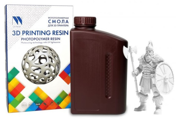Изображение товара Фотополимерная смола NVP NV-3D-14K-STD-RESIN-WHITE 1000 г для 3D-печати