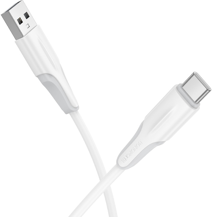 

Кабель Borofone BX119a USB 3.0A для Type-C ПВХ 1м White, BX119a