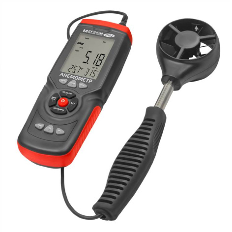 Изображение товара Цифровой анемометр МЕГЕОН 11102 с выносным датчиком и телескопическим удлинителем