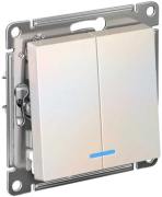 фото Выключатель двухклавишный с подсветкой  Systeme Electric ATN000453S