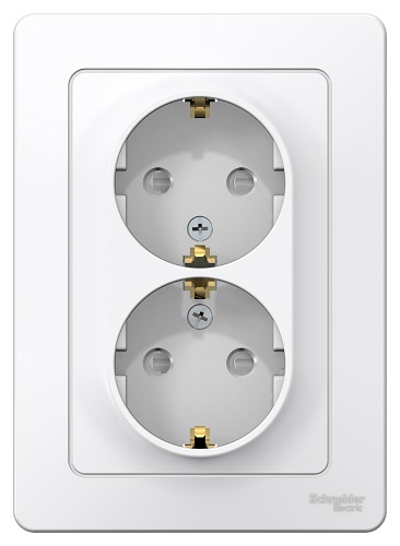 

Розетка Schneider Electric BLNRS001121 2-ая с/з со шторками, 16А, 250В (белый) внутр, BLNRS001121