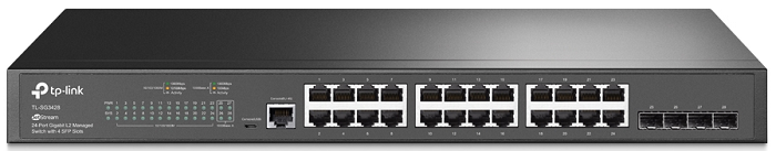 

Коммутатор управляемый TP-LINK TL-SG3428 JetStream 24-порта, 2/2+ с 4 SFP-слотами, поддержка контроллера SDN, множество функций L2/L2+, 1U, TL-SG3428