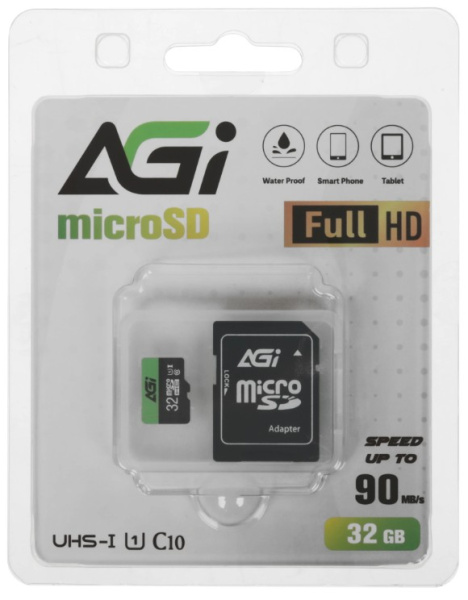 Изображение товара Карта памяти AGI AGI032GU1TF138-R2 32 ГБ Micro SDHC UHS-I U1 с адаптером