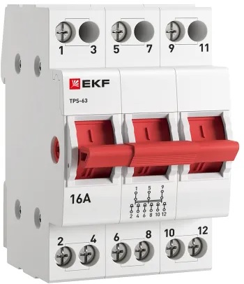 

Переключатель трехпозиционный EKF TPS316 3P 16А PROXIMA, TPS316