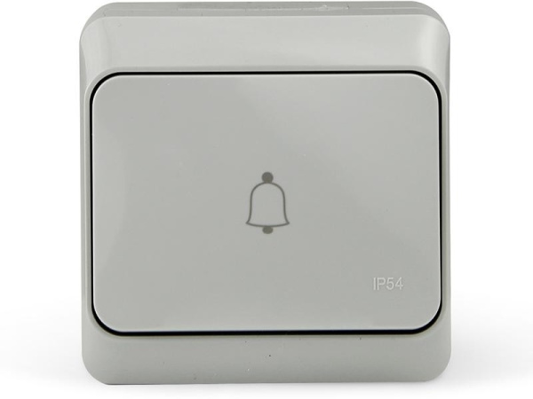 Изображение товара Кнопка звонка TOKOV ELECTRIC TKE-NX-DB-C06-IP54 накладная серого цвета