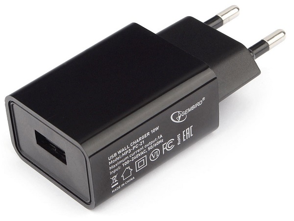 

Адаптер питания Cablexpert MP3A-PC-21 100/220V - 5V USB 1 порт, 1A, черный, MP3A-PC-21