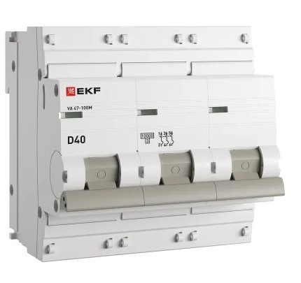Изображение товара Автоматический выключатель EKF mcb47100m-3-40D-pro 40А IP20 защита от короткого