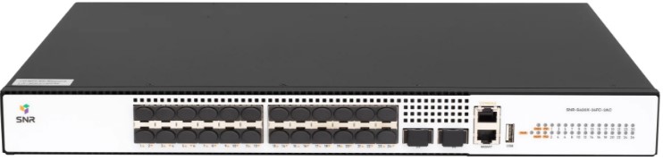 

Коммутатор управляемый SNR SNR-S400X-24FC-2AC уровня 3, 24 порта 1/10G порта SFP+, 2 порта 100G QSFP28, 2 слота для Hot Swap БП, SNR-S400X-24FC-2AC