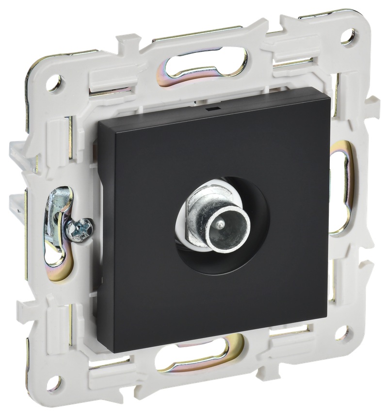 

Розетка телевизионная проходная IEK SK-A10-P-K02 SKANDY SK-A17Bl Черный, SK-A10-P-K02